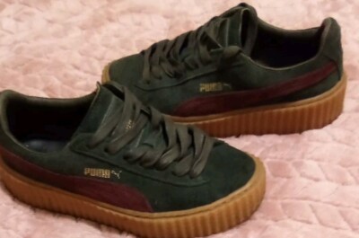 Size 5.5 - PUMA Fenty x Suede Creeper Green Bordeaux W