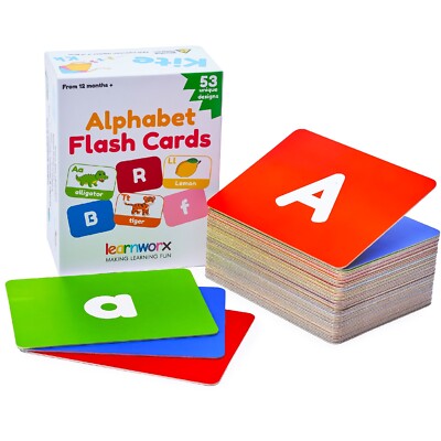 Alphabet ABC Flash Cards for Toddlers 2-4 Years - 52 Flashcards