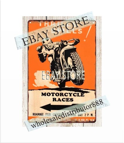 1940s GOOD YEAR TIRE MOTORCYCLE RACE auto shop metal tin sign signs ...