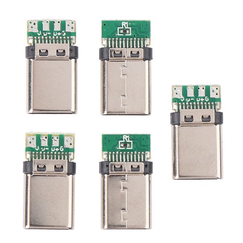 5Pcs USB 3.1 Type C Male DIY Solder Plug Connector Socket Attached PC Board J ZW - Zdjęcie 11 z 12