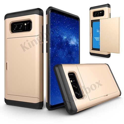 Samsung Galaxy Note 8 9 Slide Card Slot Wallet Cover Slim Case S8 S9 S10 Plus - Picture 14 of 21