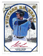 GAVIN CROSS 2023 ONYX VINTAGE BASEBALL ON CARD AUTO RED INK /25