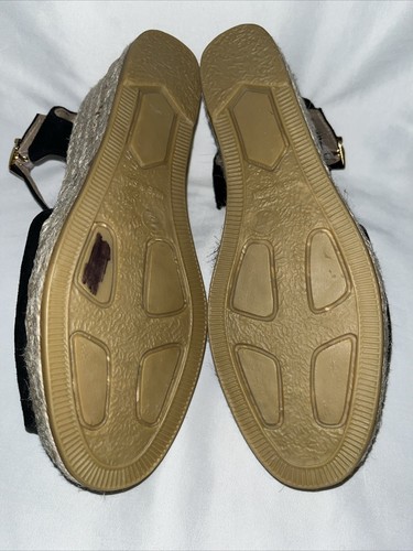 Eric Michael Black Suede Leather Espadrille Sandals US Size 6.5 M EU 37 - Picture 10 of 11