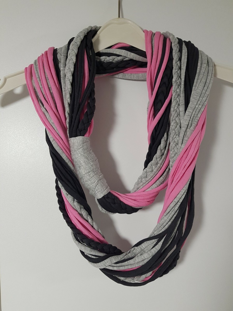Infinity scarf necklace cotton fabric t-shirt yarn scarf necklace