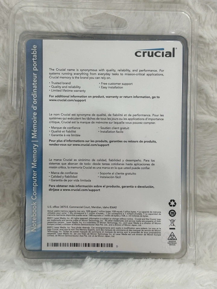 2 Crucial PC2-5300 (DDR2) 1 GB (2x 512 MB) SODIMM Kit PC2-5300 DDR2 Memory - Image 2 of 3