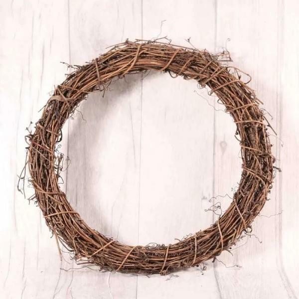 30cm (12"") Natural Rattan Grape Vine Wicker Wreath Ring Christmas Autumn