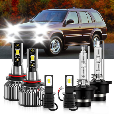 For Infiniti QX4 2001-2003 LED HID Headlight Bulb Kit High Low Beam + Fog Light