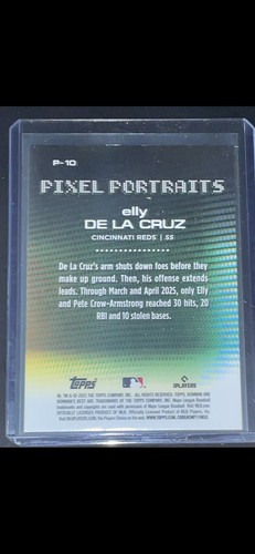 2026 Bowman Best P-10 Elly De la Cruz Pixel Portraits Cincinnati Reds MLB - Bild 2 von 2