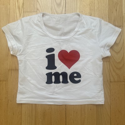 I me Shirt Top Oberteil Crop Neu Bauchfrei Gr. M Weiß Stretch Y2K Vintage Look