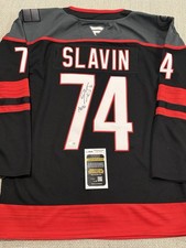 JSA COA JACCOB SLAVIN Signed Autographed Carolina Hurricanes Hockey Jersey