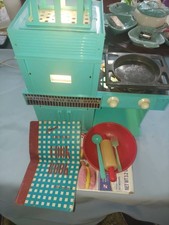 Vintage Kenner Easy-Bake Oven Turquoise Toy Set w/ Pans Book Retro 1960s