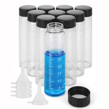 10 Pack 40ml Vial Graduated Clear Glass Sample Bottles Empty Reusable Liquid ...