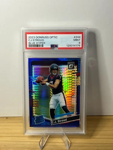 2023 Donruss Optic Rated Rookie Blue Hyper #244 Cj Stroud PSA 9 - Texans