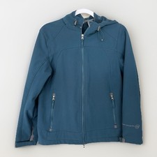 Free Country Softshell Jacket Women's M Full Zip Fleece Lined Marine Blue Coat