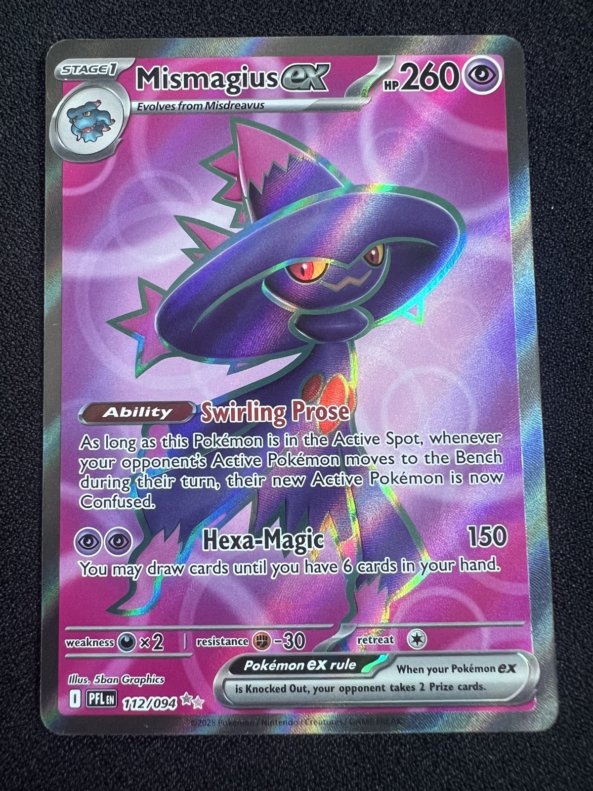 Mismagius ex - 112/094 ME02: Phantasmal Flames Ultra Rare NM