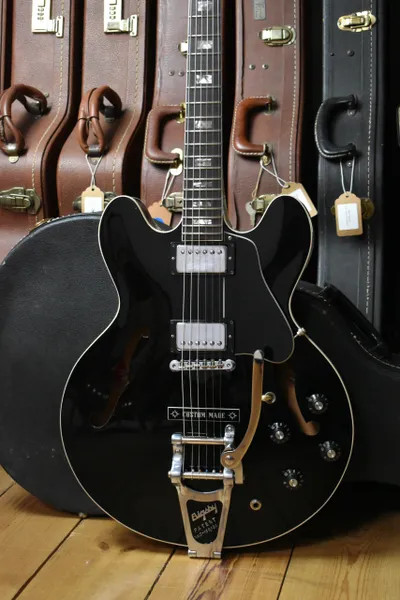 1973 Gibson ES-335 Custom Colour Factory Black w / Bigsby MOD ?? T-Tops & OHSC