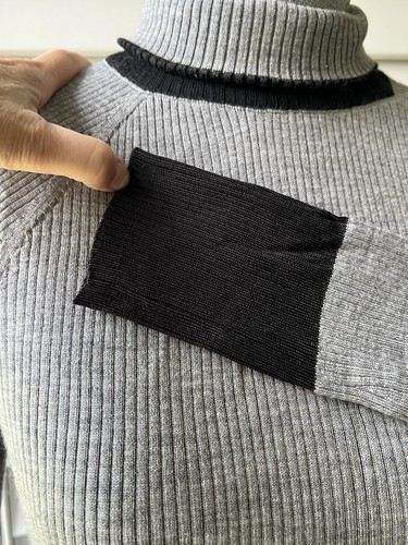 Rag & Bone SZ Small Mock Neck Ribbed Gray Pullover Merino Wool Tunic Sweater - Picture 8 of 13