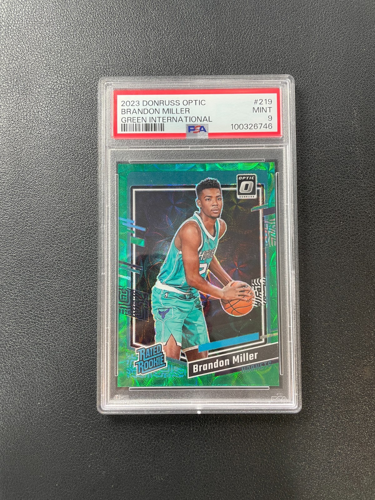 2023 Donruss Optic Brandon Miller Rated Rookie Green International 41/65 BJAB
