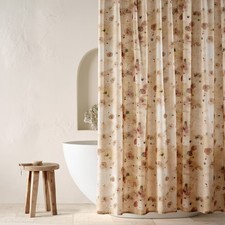 Linen Warm Washed Floral Shower Curtain - Casaluna