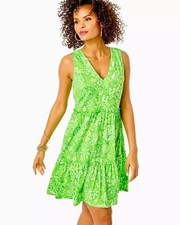 Lilly Pulitzer Printed Tank Mini Dress Tiered Ruffle Resort Cotton S 285877