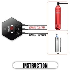 Kit Completo De Tatuaje 95 Piezas, Maquina Rotativa Con Fuente Y 20 Tintas Rojas