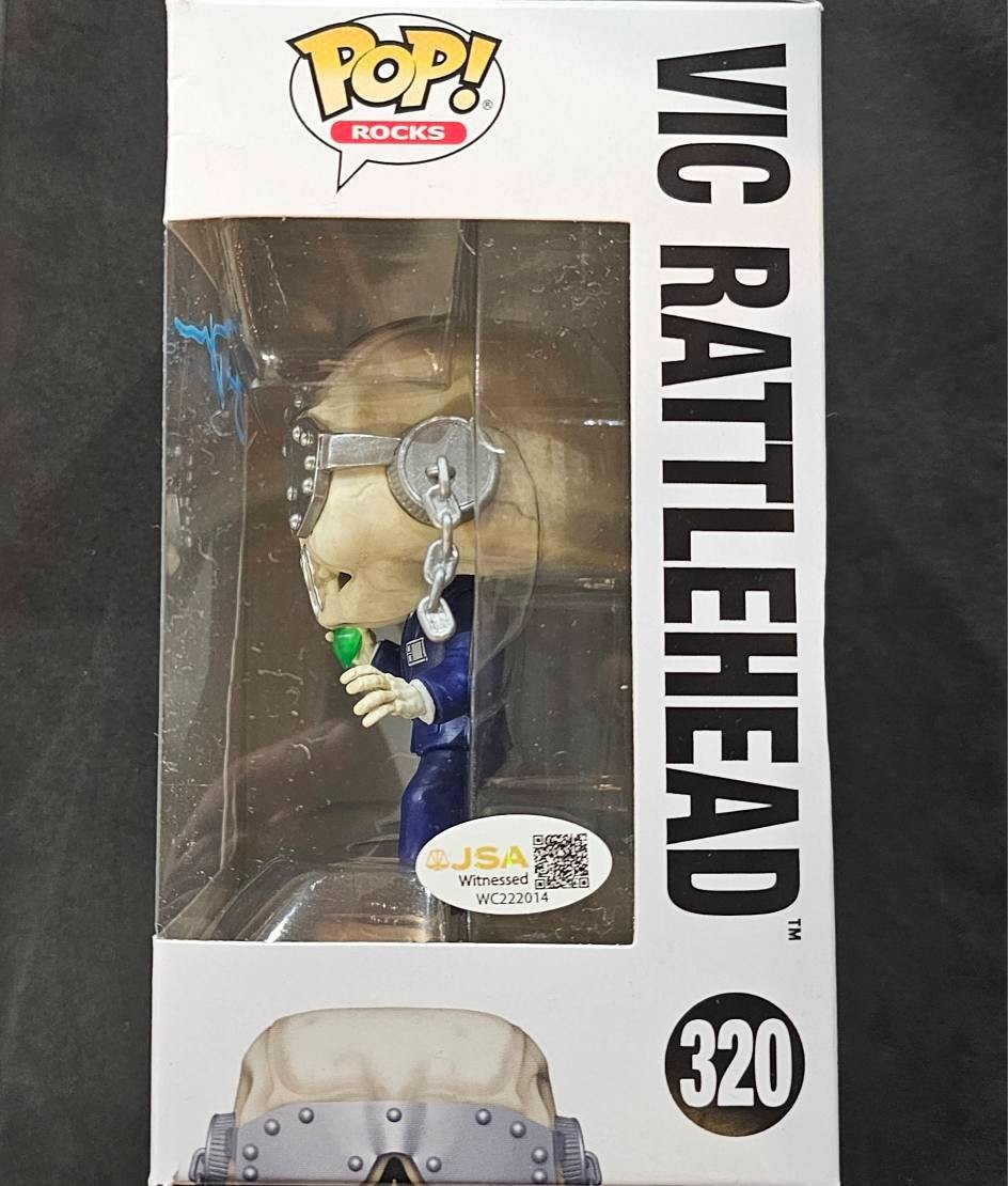 Shawn Drover MegaDeth Metal Band signed Vic Rattlehead Funko Pop