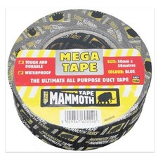 Mega All Purpose Duct Tape Waterproof Easy Tear Yellow Interior Use 50mm x 50m 0.24 per metre