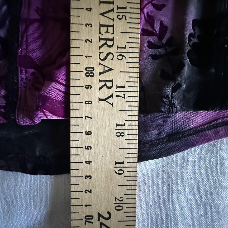 Camisa Serenata Mujer Pequeña Púrpura Negra Burnout Terciopelo Floral Manga 3/4 Foto 4 de 4