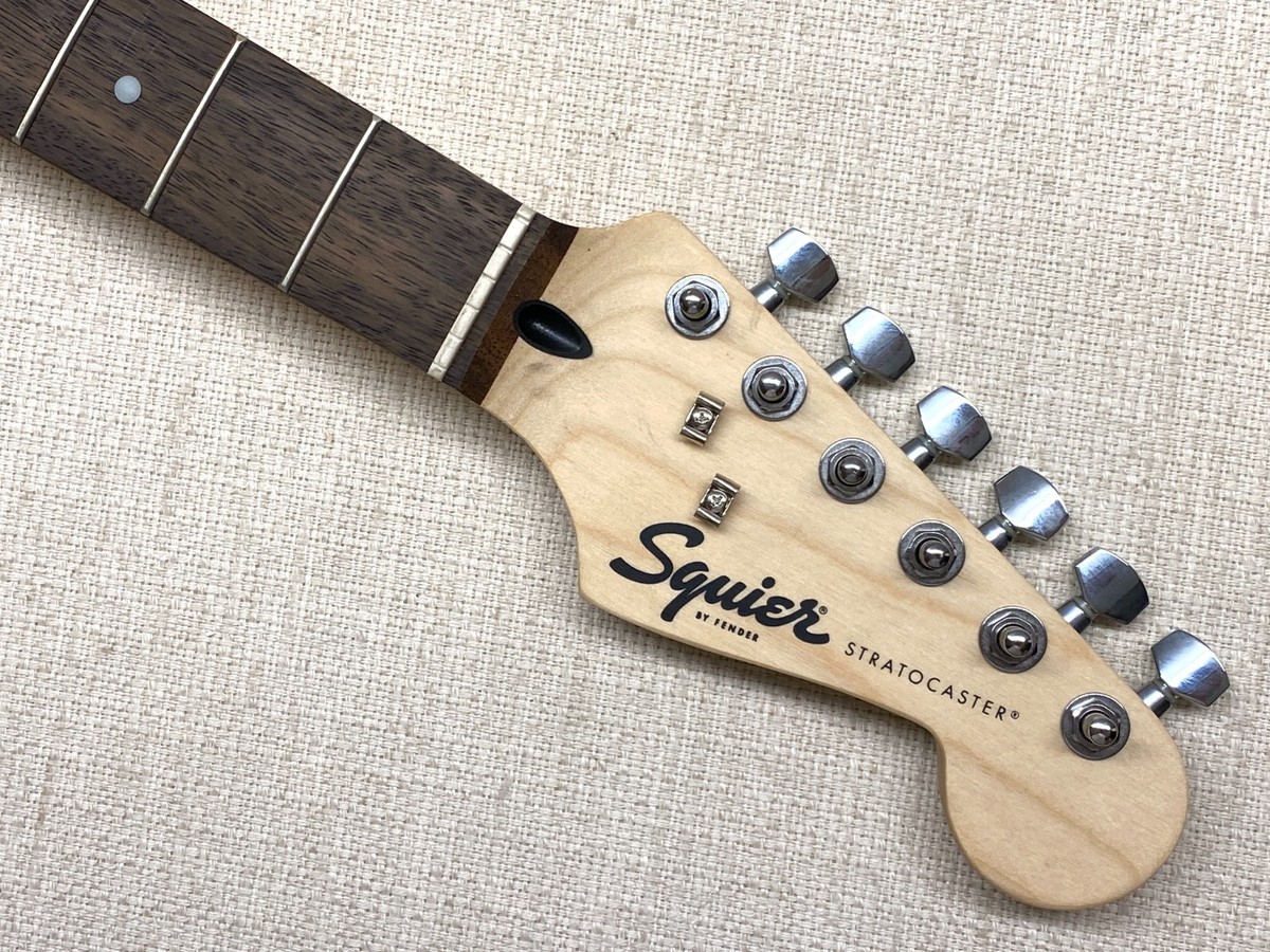 Squier by Fender Stratocaster ギター ネック Fender Squier STRAT NECK /TUNING KEYS Skunk Stripe Indian Laurel
