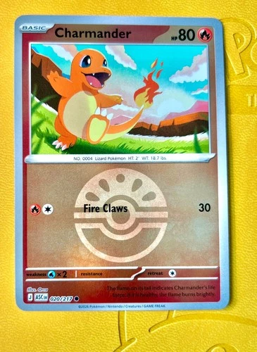 Charmander 20/217 Friend Ball Reverse Holo Ascended Heroes Pokémon TCG NM