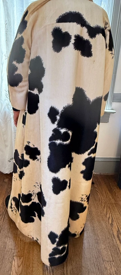 Retro 1960s Velvet Animal Hide Patterned Evening Coat Saks Small ZZ631 - Image 3 of 4