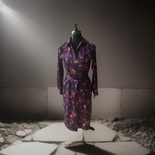 Heine Damen Blusenkleid Gr.34 mit  Gürtel u. Taschen 93% Denim Neu ohne Etikett,