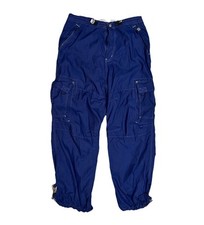 Y2K Kikwear Baggy Rave Skate Pants Blue Mens Sz 34
