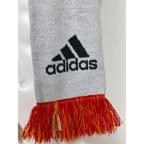 VTG Real Madrid CF Adidas Logo Crest Fringe Trim Scarf Knit Men's One Size - Picture 2 of 4