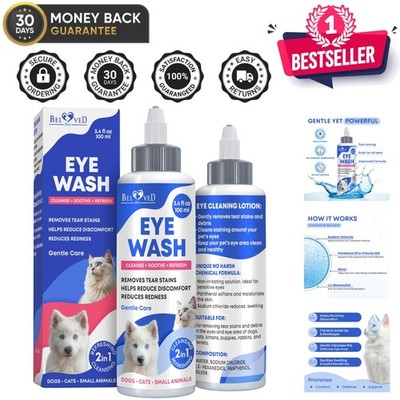 Pet Eye Care Drops   Soothe & Clean for Dogs, Cats, Kittens, All Life Stages