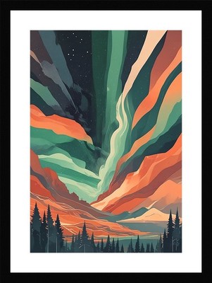 Epic Northern Lights Framed Wall Art Poster Canvas Print Picture