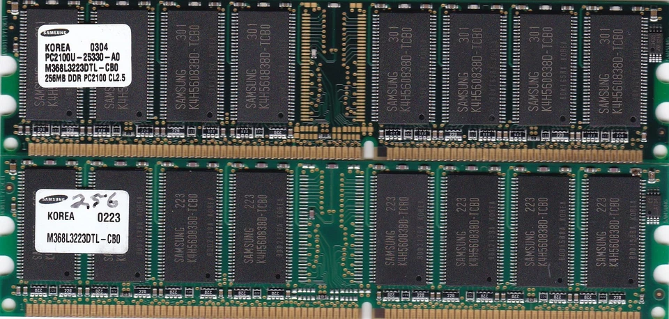 512MB 2x256MB PC2100 DDR-266 SAMSUNG M368L3223DTL-CB0 HP 175924-001 RAM KIT DDR1 - Image 3 of 4