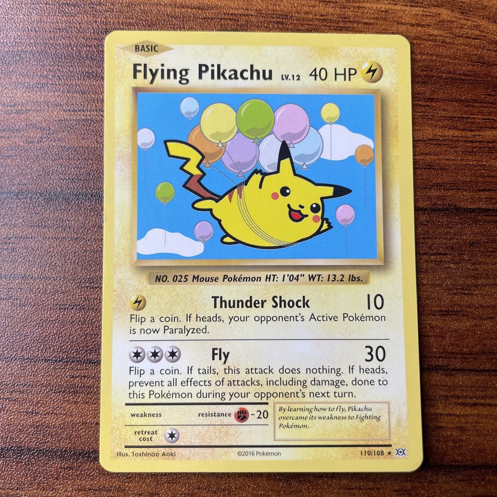 XY - Evolutions #110/108 Flying Pikachu Secret Rare NM