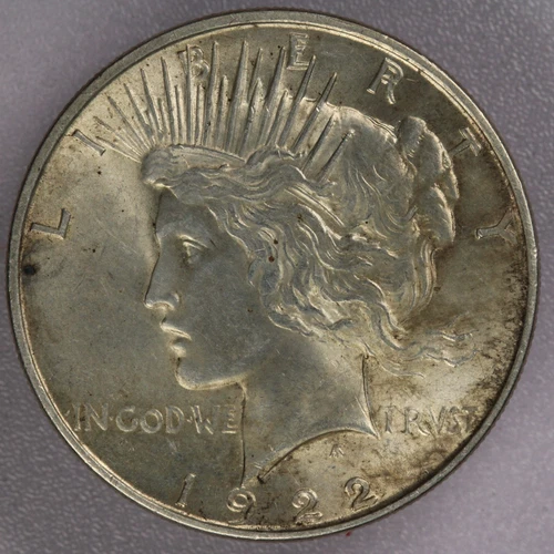 1922 $1 Peace Silver Dollar-AU