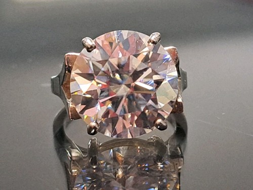*CERTIFIED* HUGE 11.30 CT. ROUND BRILLIANT CUT WHITE HPHT DIAMOND RING SIZE 7 L2 - Picture 4 of 14