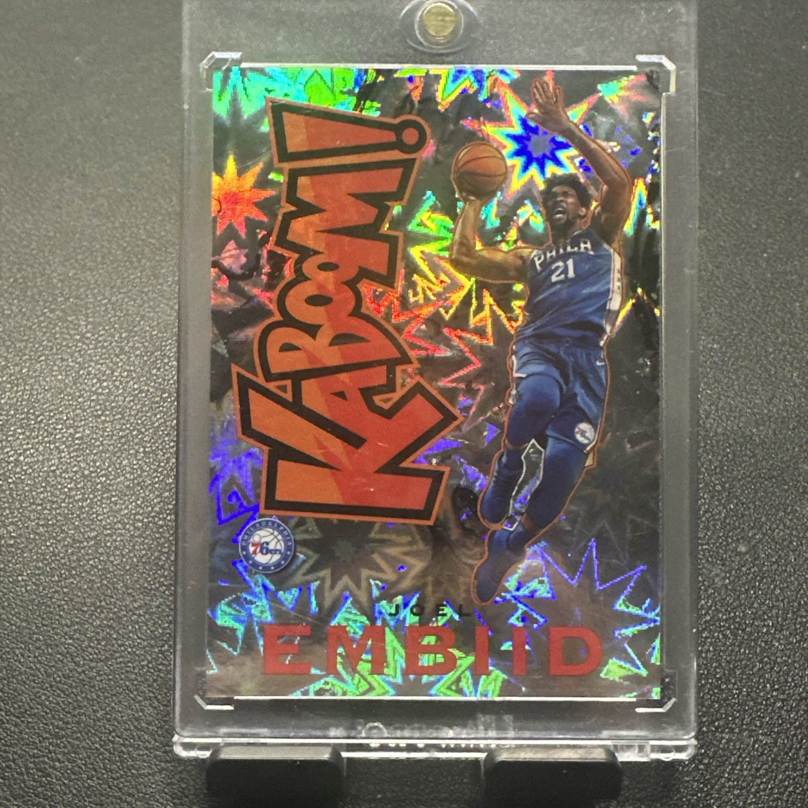 2018-19 Panini Crown Royale Kaboom! Joel Embiid #17