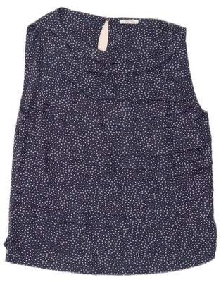 Marella Womens EMME Sleeveless Blouse Top UK 12 Medium Navy Blue Polka Dot CN05