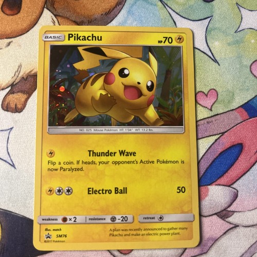 2017 Pokemon Pikachu Shining Legends Pin Coll. Black Star Holo Promo SM76 - Picture 1 of 9