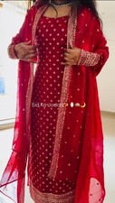 Latest New Heavy Silk Red Salwar Kameez With Dupatta For Wedding Wear