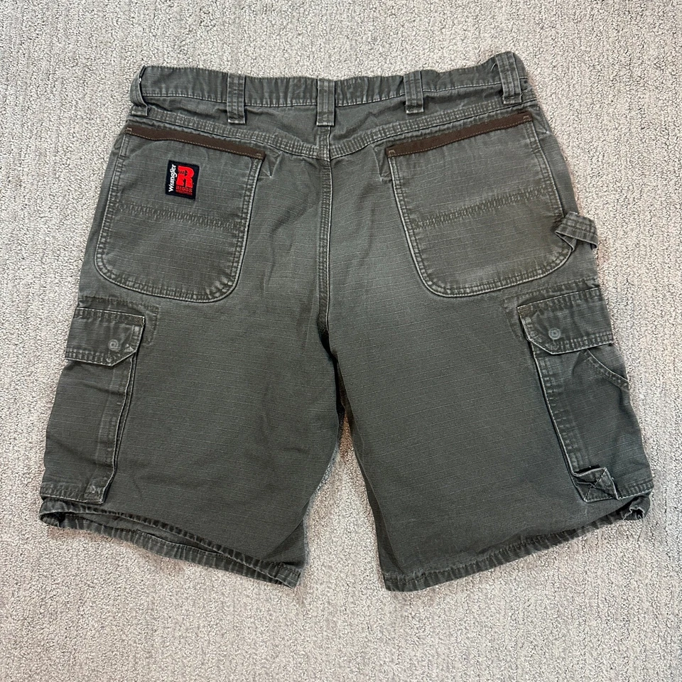 Pantalones Cortos Carga Sueltos Wrangler Estilo Surf Verde Oscuro Y2K Foto 3 de 4