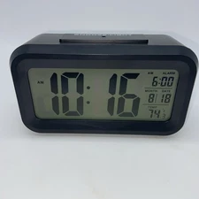 Tzumi Digital Large LED Alarm Clock - 4.25" Screen - Date - Temp - Snooze EUC