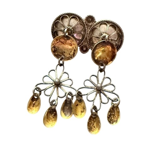 Sterling Silver Dangling Pin Brooch