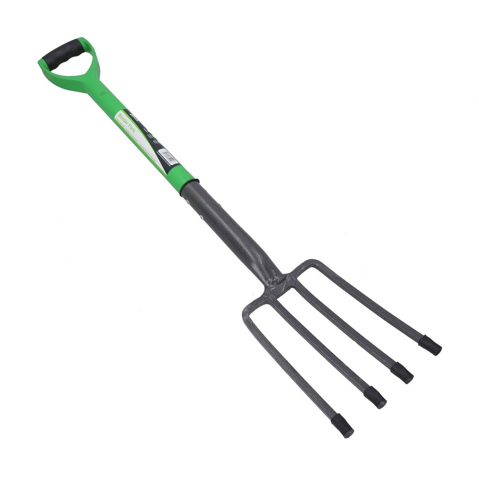 Rust Handles Border Garden Fork Soil Planting Gardeners Rust Resistant Strong Handle ...