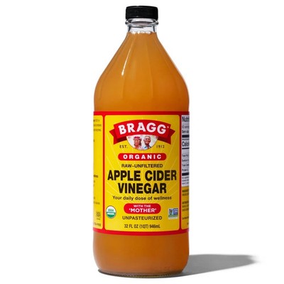 Bragg Organic Apple Cider Vinegar with the Mother, Raw and Unfiltered, 32 fl oz.