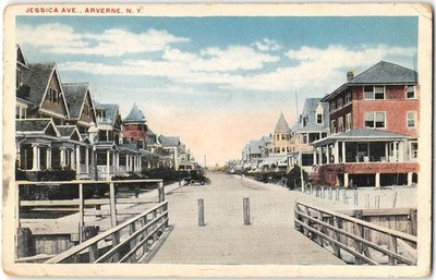 Antique Postcard Jessica Avenue ARVERNE, NEW YORK Queens Long Island 1918